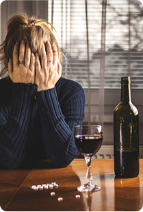 woman with wine